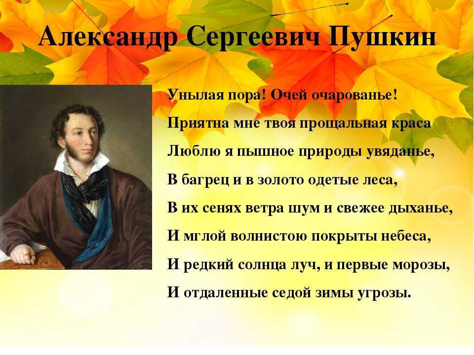 Анализ стихотворения а. с. пушкина «осень» (отрывок)