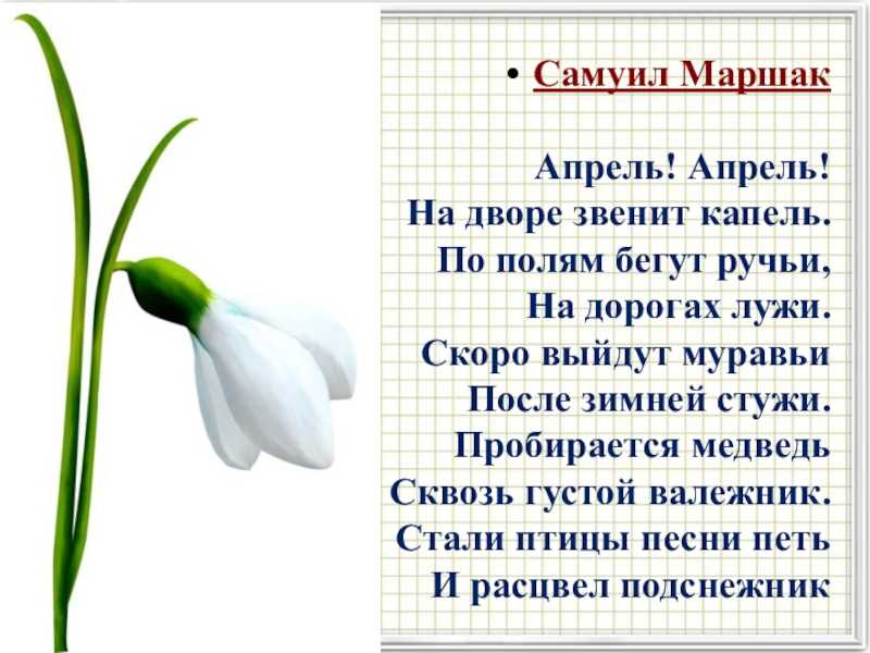 Разучивание стихотворения с.я. маршака «апрель» | детство-гид