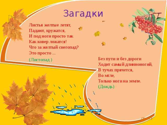 Загадки про осень для детей с ответами