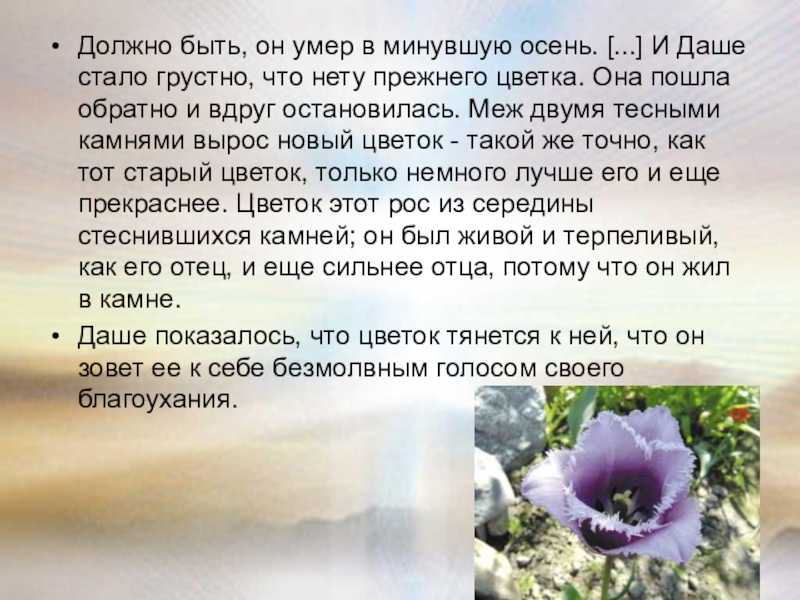 Неизвестный цветок - читать рассказ платонова онлайн
