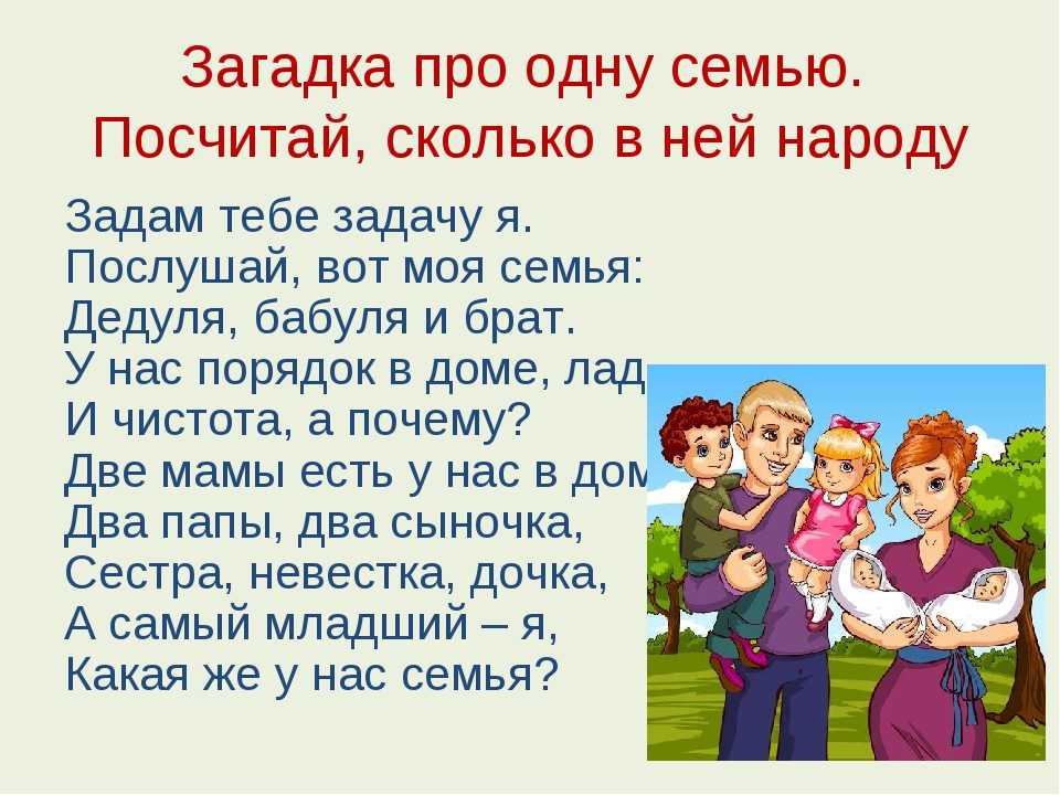 Загадки про семью и родню: бабушку, дедушку, маму, папу ...