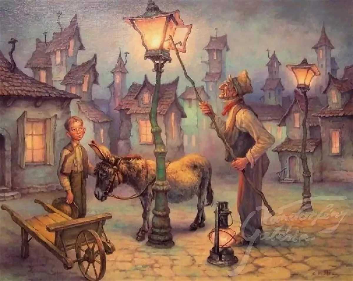 Старый уличный фонарь - сказки андерсена: читать с картинками, иллюстрациями - сказка dy9.ru
